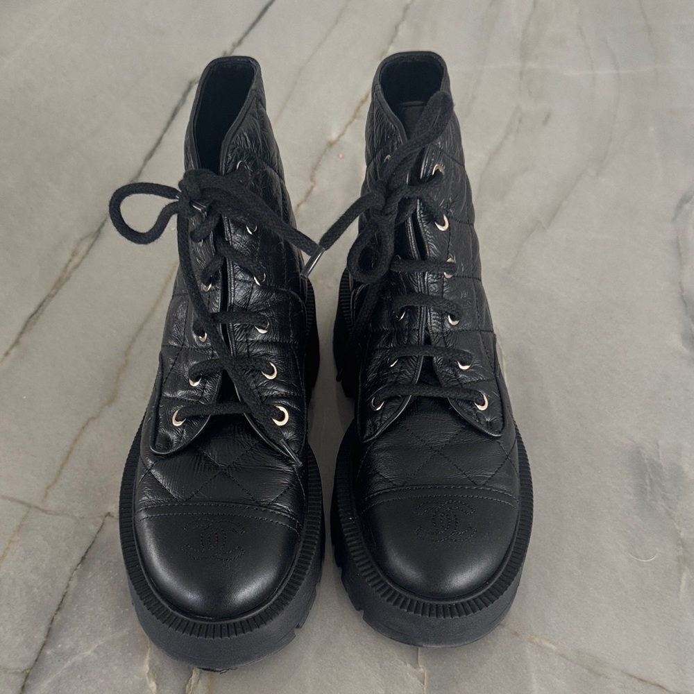 Chanel combat boot